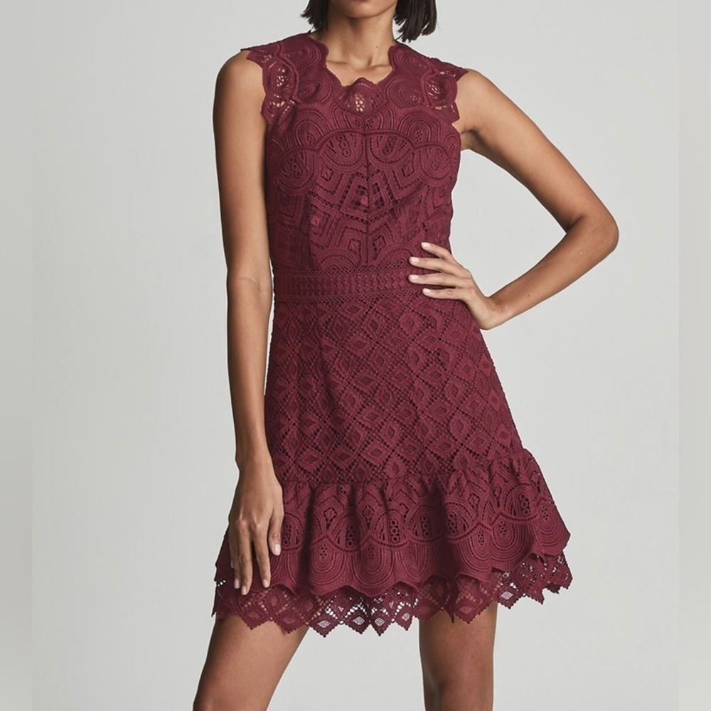 REISS Delilah Lace Mini Dress Size 6 NWT